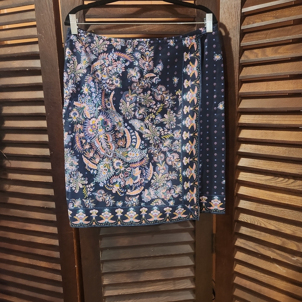 Monsoon Navy Floral Skirt